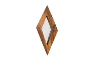 Diamond Chamcha Wood Mirror, SM, Natural