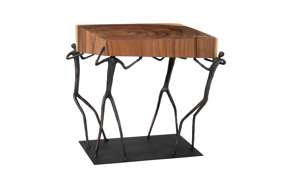 Atlas Side Table, Chamcha Wood/Metal, Natural