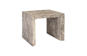 Waterfall Side Table, Gray Stone