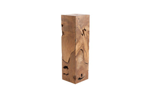 Teak Slice Pedestal, Square, LG