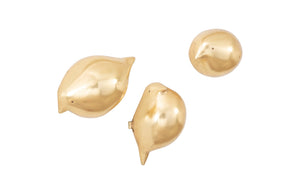 Golden Birds, Set of 3, Gold Leaf, SM