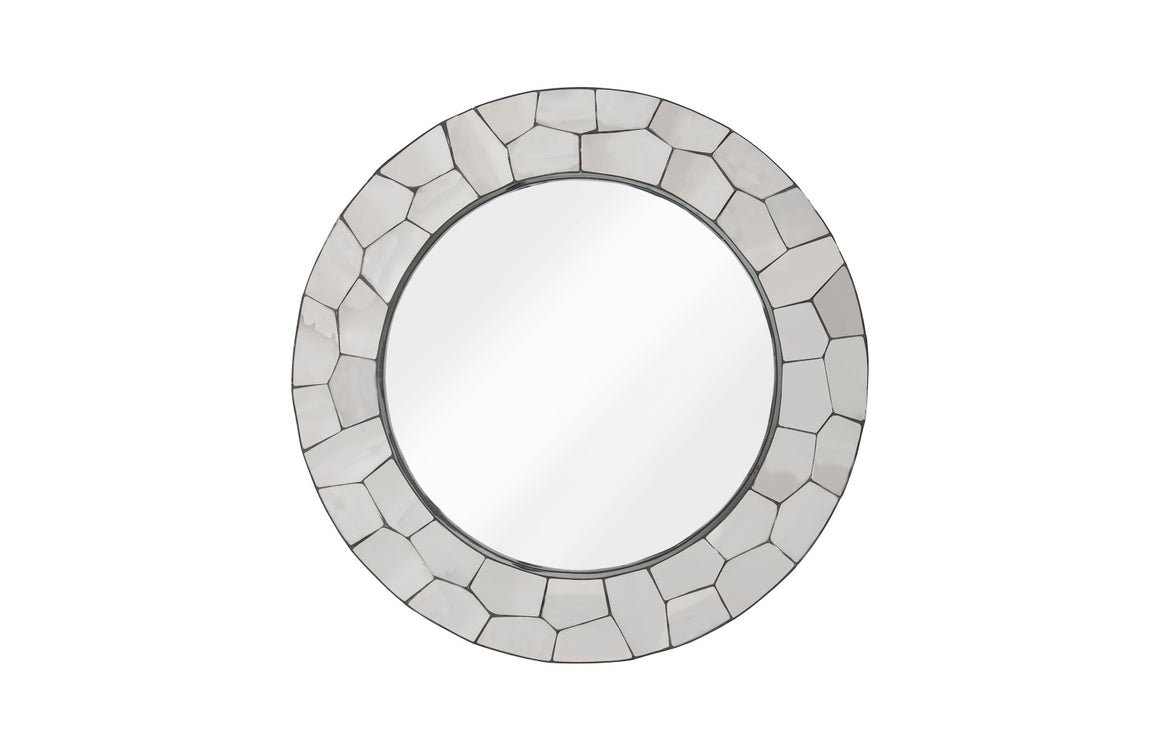 Crazy Cut Mirror, Round, Stainless Steel