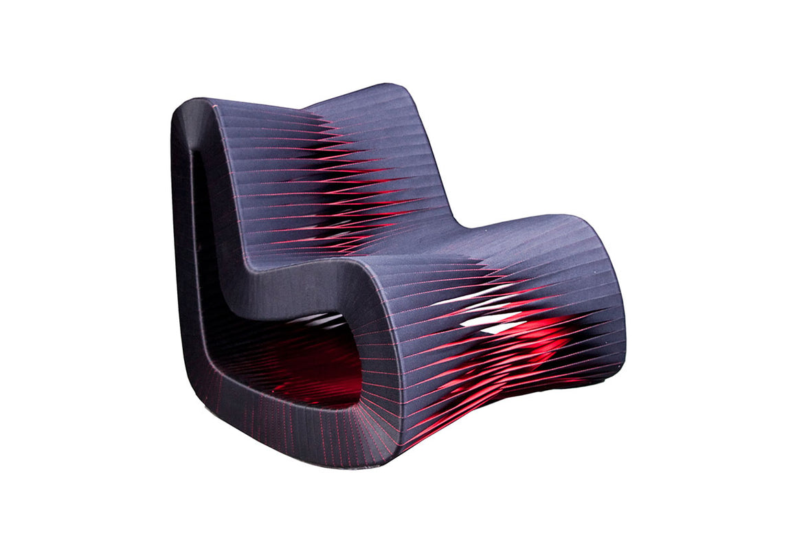 Seat Belt Rocking Chair, Black/Red