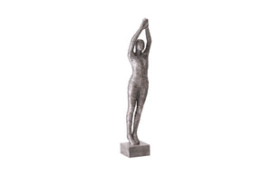 Standing Diving Sculpture, Black/Silver, Aluminum