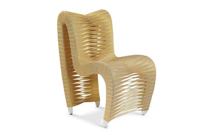 Seat Belt Dining Chair, Gold, Metallic