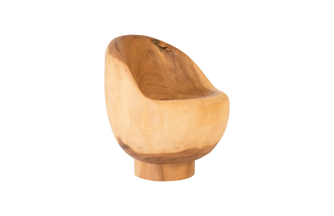 Ball Chair, Small, Chamcha Wood, Natural, Solid Base