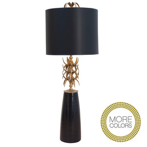 Black Ananas Table Lamp Black Shade Scenario Home