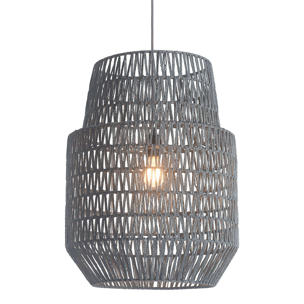 Lighting - Basket Pendant Light — Woven Paper & Metal