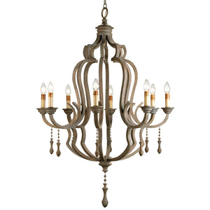 Lighting - Bent Wood Elegance Chandelier — Washed Gray