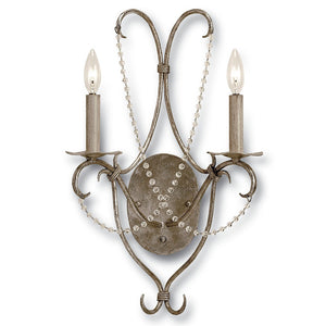 Lighting - Crystal-Draped Wall Sconce — Silver