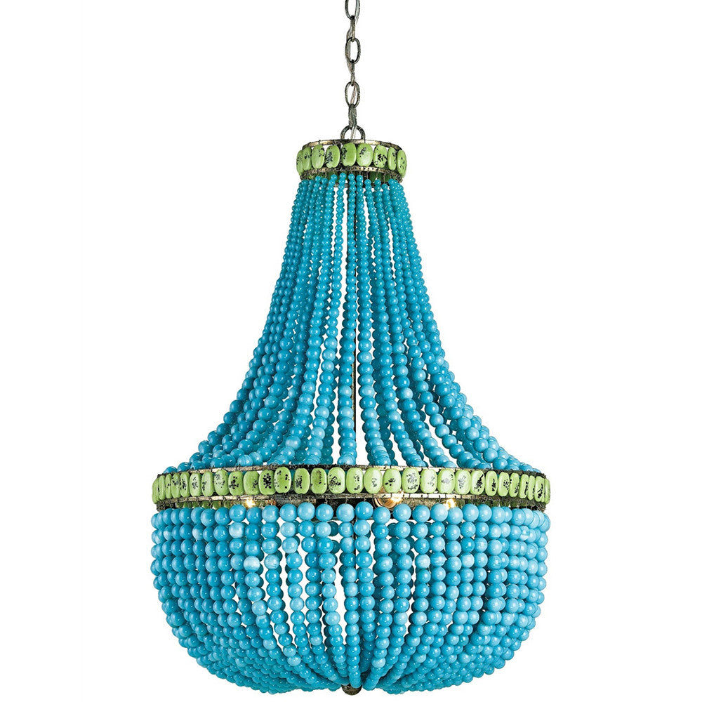 Lighting - Glass Beads Empire Chandelier — Turquoise And Jade