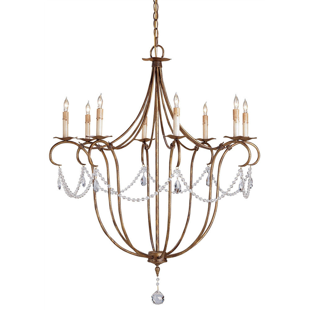 Lighting - Graceful Crystal Swags Gold Chandelier — Large