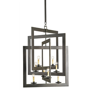 Lighting - Interlocking Squares Wrought Iron Chandelier