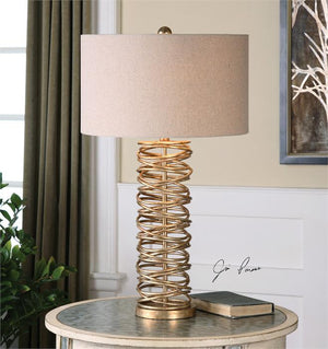 Lighting - Layered Coil Table Lamp - Gold