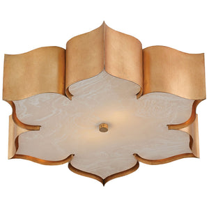 Lighting - Lotus Flush Mount Light – Antique Gold