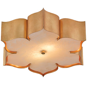 Lighting - Lotus Flush Mount Light – Antique Gold