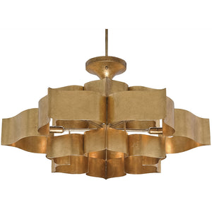 Lighting - Lotus Sculptural Chandelier — Antique Gold