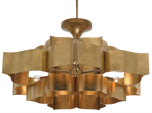 Lighting - Lotus Sculptural Chandelier — Antique Gold