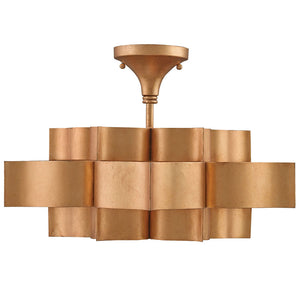 Lighting - Lotus Semi-Flush Light – Antique Gold