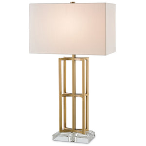 Lighting - Luxe Open Frame Table Lamp With Acrylic Base — Coffee Brass