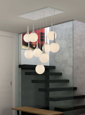 Lighting - Modern Frosted Multi Orb Chandelier