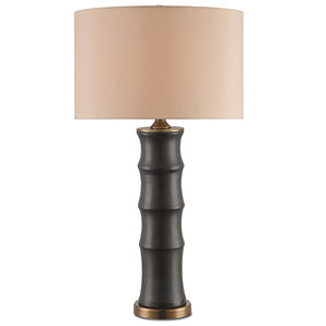 Lighting - Ridged Ceramic Table Lamp – Matte Black