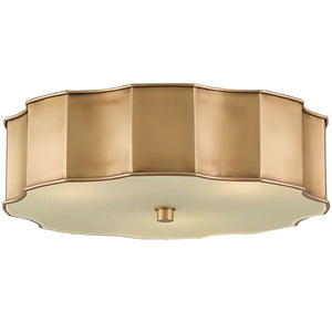 Lighting - Scalloped Flush Mount Light – Brass