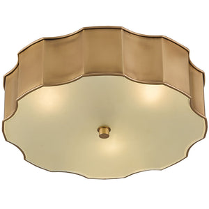 Lighting - Scalloped Flush Mount Light – Brass