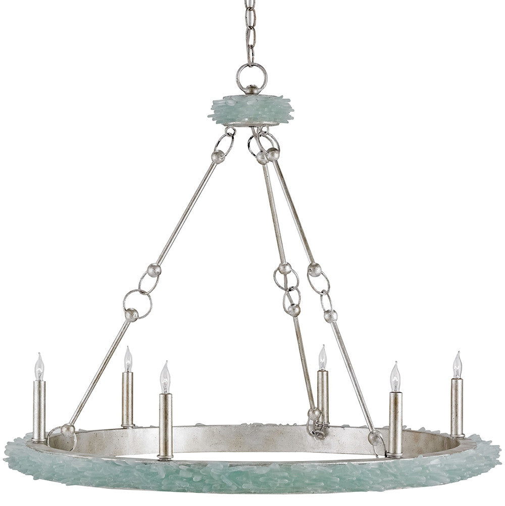 Lighting - Sea Glass Round Chandelier — Antique Silver