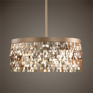 Lighting - Textured Scales Chandelier — Gold