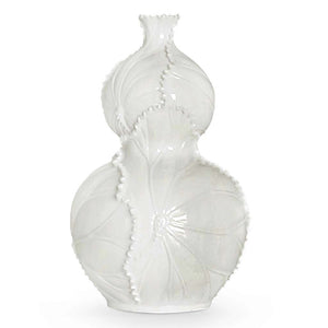 Double Gourd Glazed White Porcelain Vase | Tamarindo Collection | Villa & House