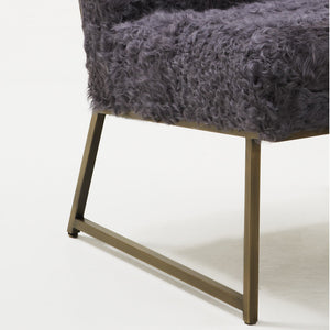 Low Lounge Chair - Grey Curly Lamb