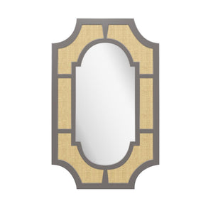 Lyford Rectangle Lacquer Mirror with Notched Corners – Charcoal (Additional Colors Available)