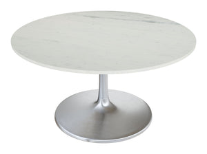 Gotham Dining Table 60" White & Silver