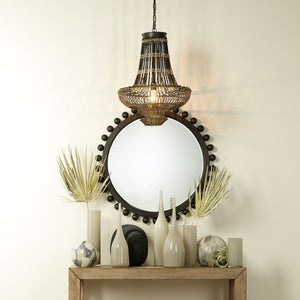 Brighton Mirror - Dark Charcoal Stained Wood