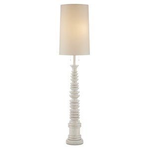 Currey and Company Malayan Floor Lamp-Whitewash