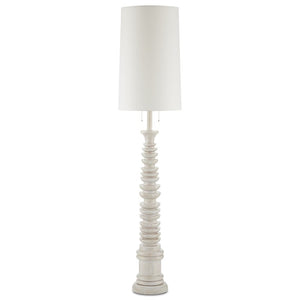 Currey and Company Malayan Floor Lamp-Whitewash