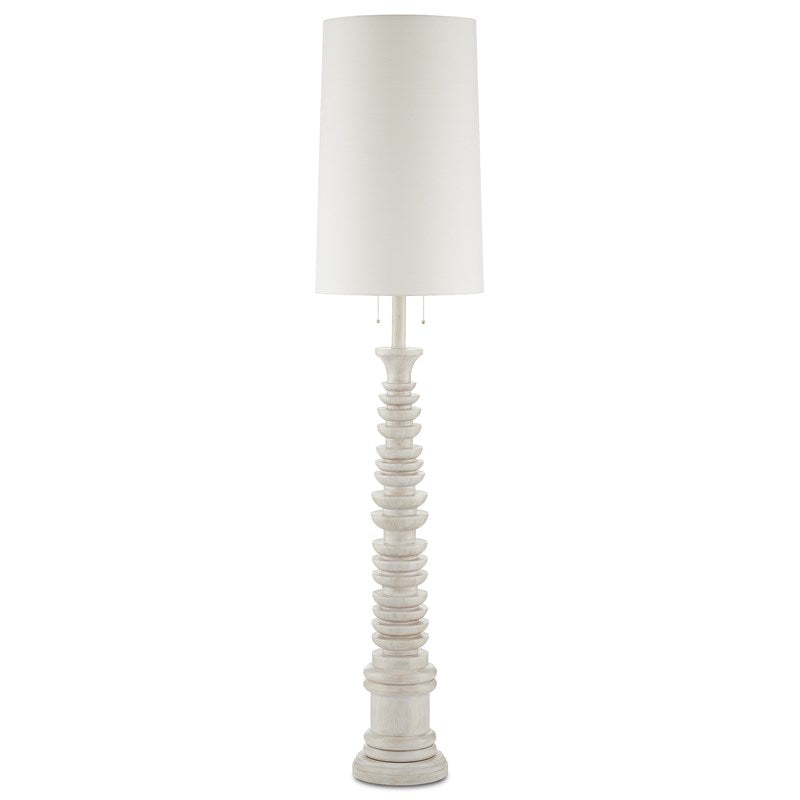 Currey and Company Malayan Floor Lamp-Whitewash