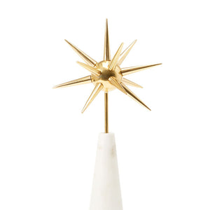 Polished Brass Mace Statuette on Marble Pedestal | Mace Collection | Villa & House