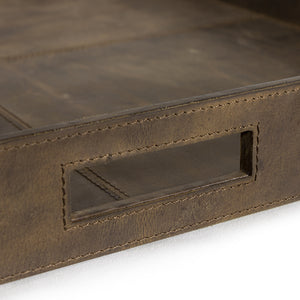 Derby Square Leather Tray