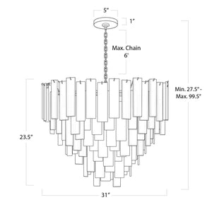 Glacier Chandelier Large (Polished Nickel)