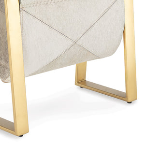 Andres Hair on Hide Magazine Rack (Brass)