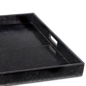 Derby Square Leather Tray (Black)
