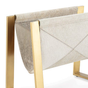 Andres Hair on Hide Magazine Rack (Brass)