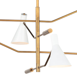 Spyder Chandelier (White and Natural Brass)