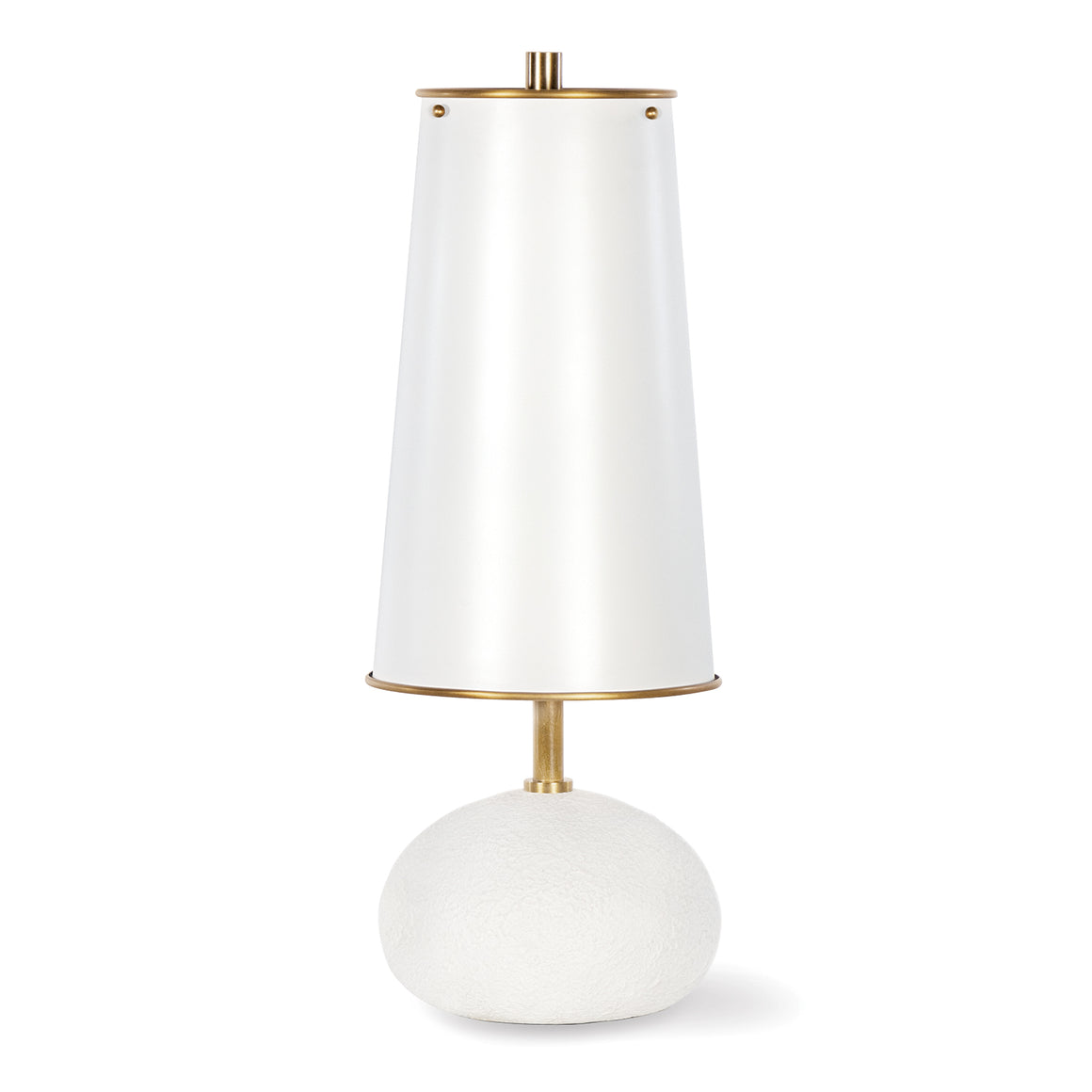 Hattie Concrete Mini Lamp (White and Natural Brass)