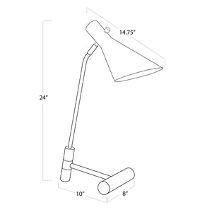 Spyder Task Lamp (Blackened Brass and Natural Brass)