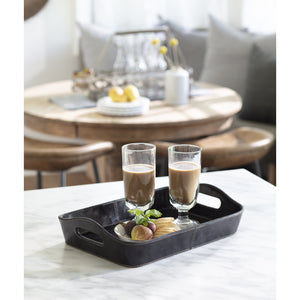 Derby Rectangle Leather Tray Set (Black)