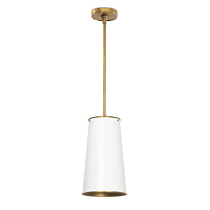 Hattie Pendant (White and Natural Brass)