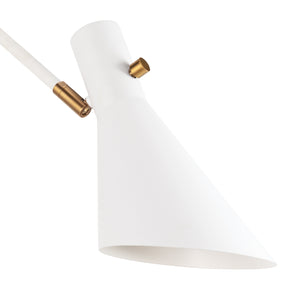 Spyder Single Arm Sconce (White and Natural Brass)